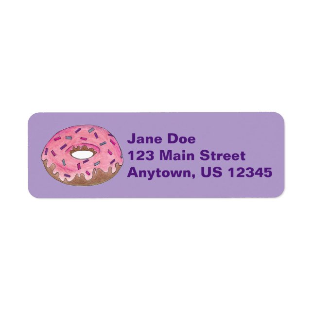 Pink Frosted Doughnut Doughnut Sprinkles Breakfast (Front)
