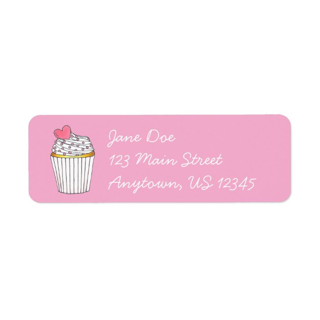 Pink Frosted Heart Cake Cupcake Love Fête des mari (Devant)