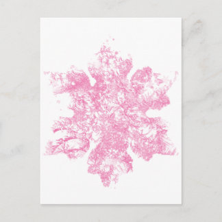 Pink Frosty Snowflake design Postcard