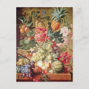 Pink Fruit and Flowers, Flemish flowers Postcard
