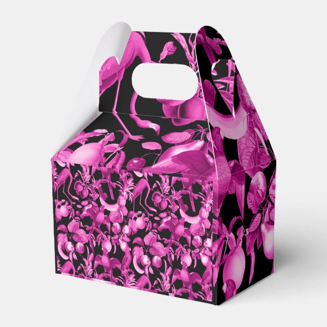 Pink Fruits And Flamingos Pattern Favor Box (Front Side)