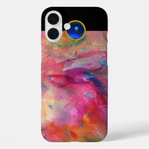 PINK FUCHSIA ABSTRACT Blue Sapphire Gemstone iPhone 16 Plus Case