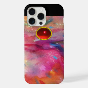 PINK FUCHSIA BLUE ABSTRACT Red Ruby Gemstone iPhone 15 Pro Max Case