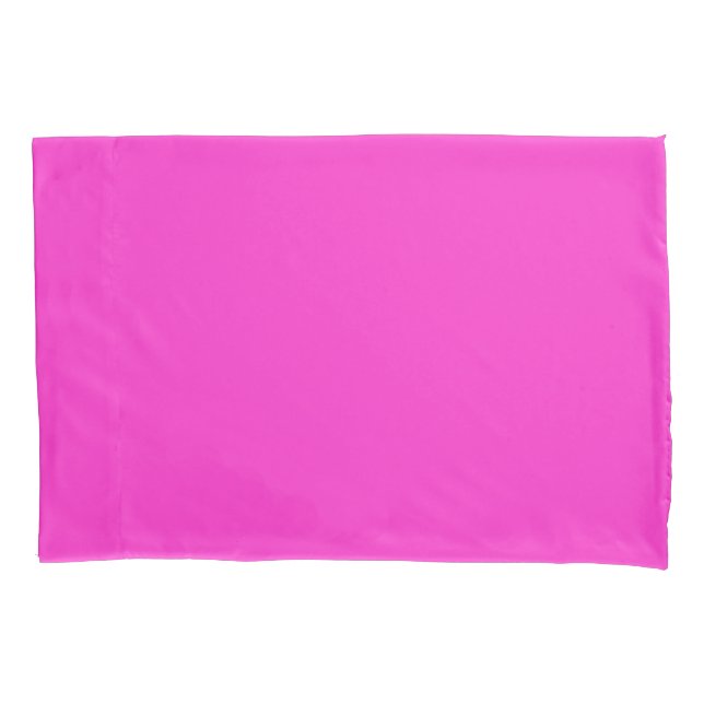 Pink Fuchsia colour Easily Customize This Pillowcase (Front-Left)