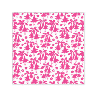 Pink Fuchsia Floral Pattern – Retro Botanical Self-inking Stamp