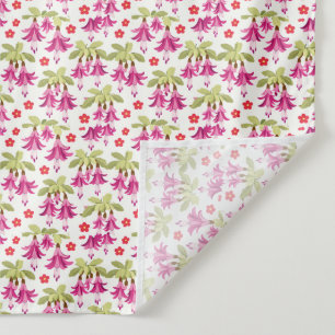 Pink Fuchsia Floral Pattern – Retro Botanical Tapestry