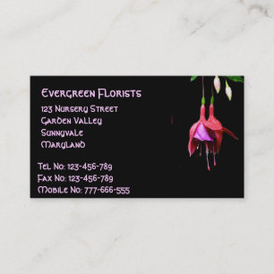 Pink Fuchsia Flower Business Card