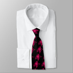 PINK FUCHSIA FRACTAL ROSE IN BLACK TIE