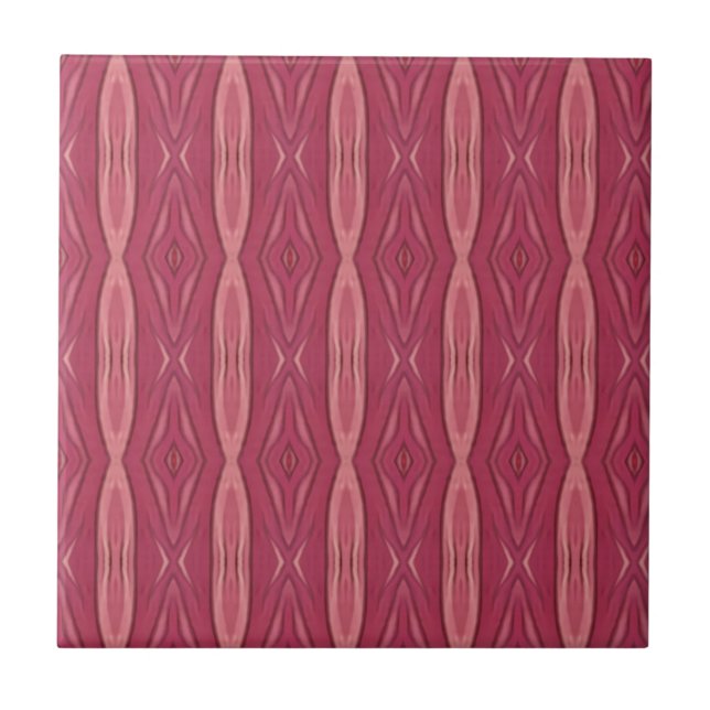Pink fuchsia geometric design  tile (Front)