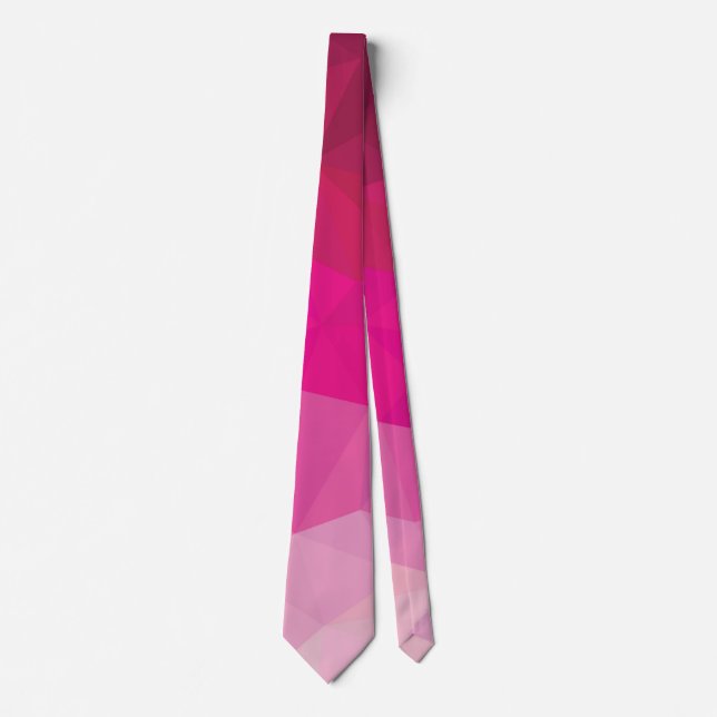 Pink fuchsia geometric polygonal tie (Front)