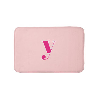Pink & Fuchsia Personalized Monogram Initial  Bath Mat