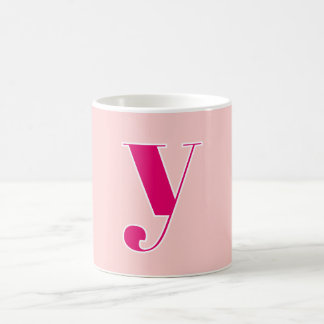Pink & Fuchsia Personalized Monogram Initial  Coffee Mug
