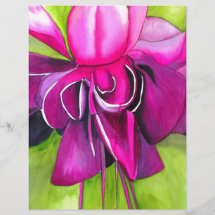 Pink Fuchsia pop art watercolour flower