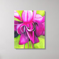 Pink Fuchsia pop art watercolour flower art