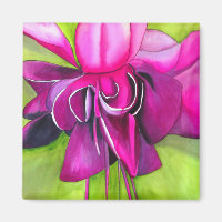 Pink Fuchsia pop art watercolour flower