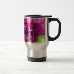 Pink Fuchsia pop art watercolour flower Travel Mug