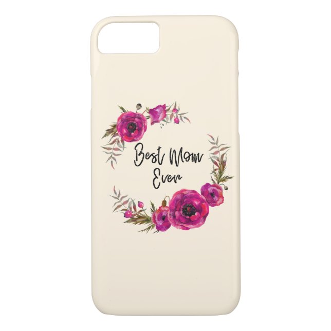 Pink Fuchsia Poppies  Best Mom Ever - Mother's Day Case-Mate iPhone Case (Back)