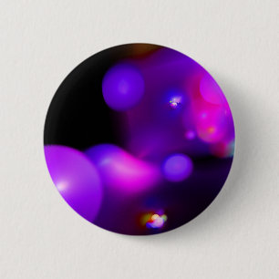 PINK FUCHSIA PURPLE BLACK FRACTAL BUBBLES 2 INCH ROUND BUTTON