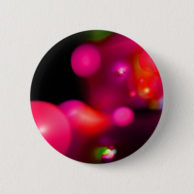 PINK FUCHSIA PURPLE BLACK FRACTAL BUBBLES 2 INCH ROUND BUTTON (Front)