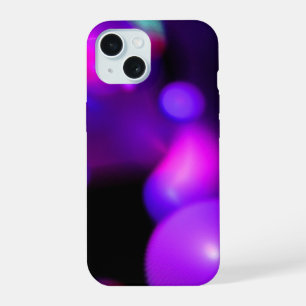 PINK FUCHSIA PURPLE FRACTAL BUBBLES IN BLACK iPhone 15 CASE