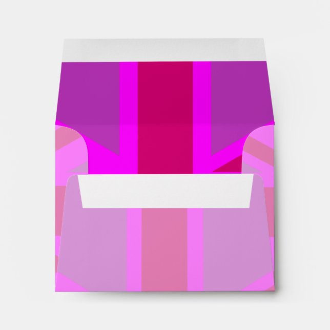 Pink Fuchsia Union Jack Flag Design Envelope (Back (Bottom))