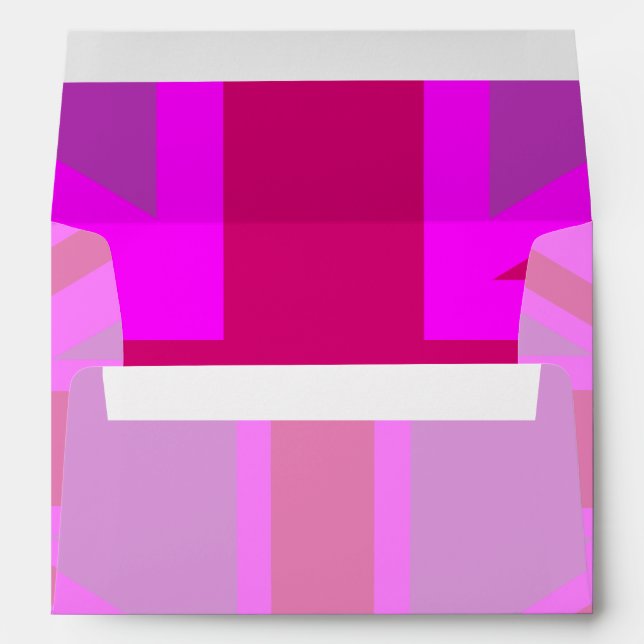 Pink Fuchsia Union Jack Flag Design Envelopes (Back (Bottom))