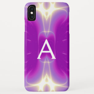 PINK FUCHSIA WHITE FRACTAL WAVES MONOGRAM Abstract iPhone XS Max Case