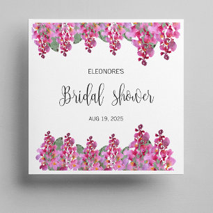 Pink Fuchsia Wisteria Bridal Shower  Napkin