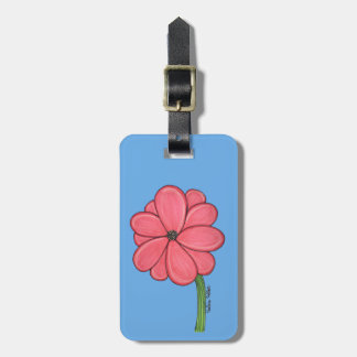 Pink Full Flower Luggage Tag