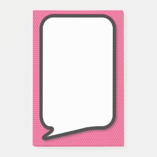 Pink Fun Comic Book Speech Bubble Post-it Notes