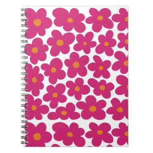 Pink Fun Floral Pattern Notebook