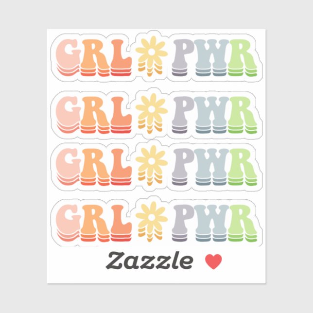 Pink Fun Girl Power-Cut Vinyl Stickers (Sheet)