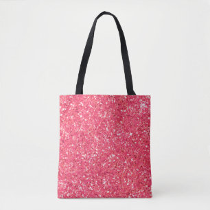 Pink fun sparkle glitter pattern, gift for her  tote bag