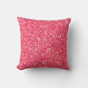 Pink fun sparkle glitter pattern throw pillow