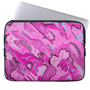 Pink! Fun with Abstract Art Laptop Sleeve