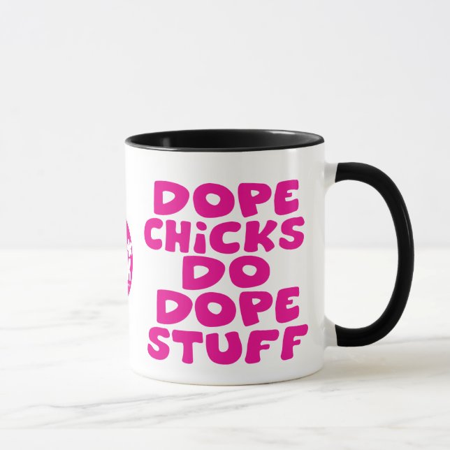 Pink Funk Afro Chick Dope Stuff Mug (Right)