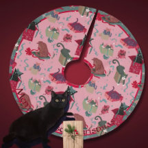 Pink Funny Cats in Christmas Boxes Personalized 