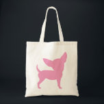 Pink Funny Chihuahua Tote Bag<br><div class="desc">Pink Funny Chihuahua dog breed design in pink is available on t-shirts & gifts for Chihuahua lovers. Fun Chihuahua design looks great on a wide selection of apparel, shirts, t-shirts & gift items, in an assortment of styles, colours and sizes for men and women, kids and adults. Stickers, magnets, greeting...</div>