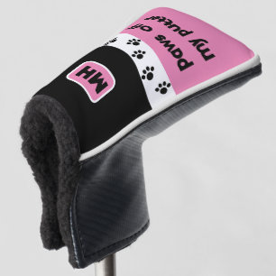 Pink Funny Paws off My Putter with Monogram Golf Head Cover