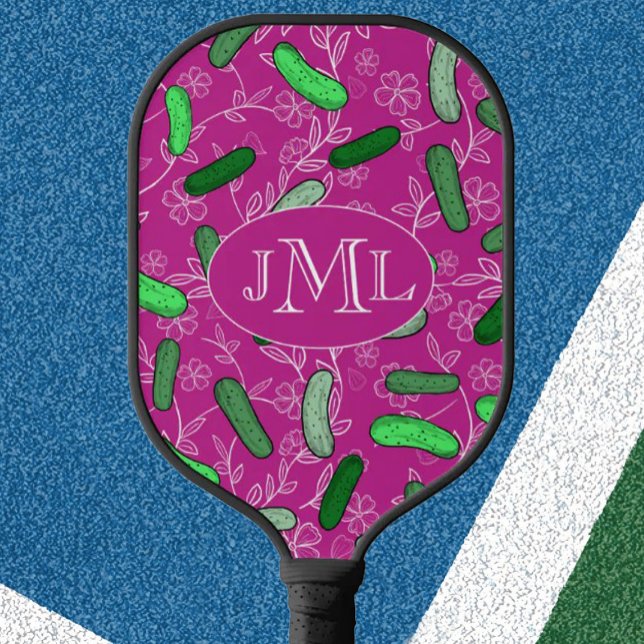 Pink Funny Pickleball Paddle With Custom Monogram (Creator Uploaded)