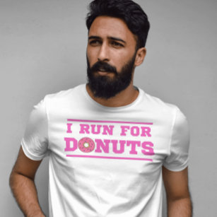 Pink funny quote about running I run for doughnuts T-Shirt