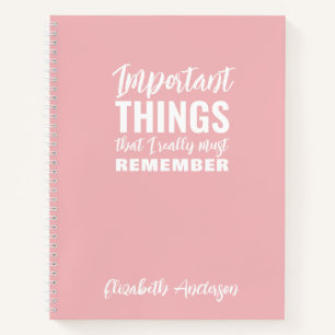 Pink Funny Quote to do list Notebook