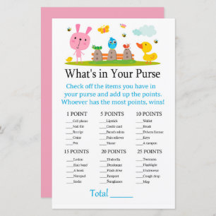 Pink funny rabbit What's in your purse game