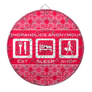 Pink Funny Shopaholic Eat Sleep Shop Award Dartboard