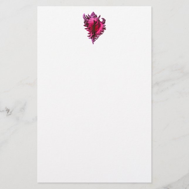 Pink Fuscia Sea Shell papeterie (Devant)