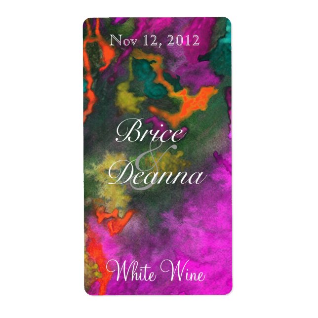 Pink Fusion 2 Mariage Étiquette à vin (Devant)