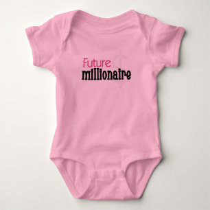 Pink Future Millionaire Baby Bodysuit