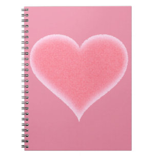Pink Fuzzy Heart Customizable Notebook
