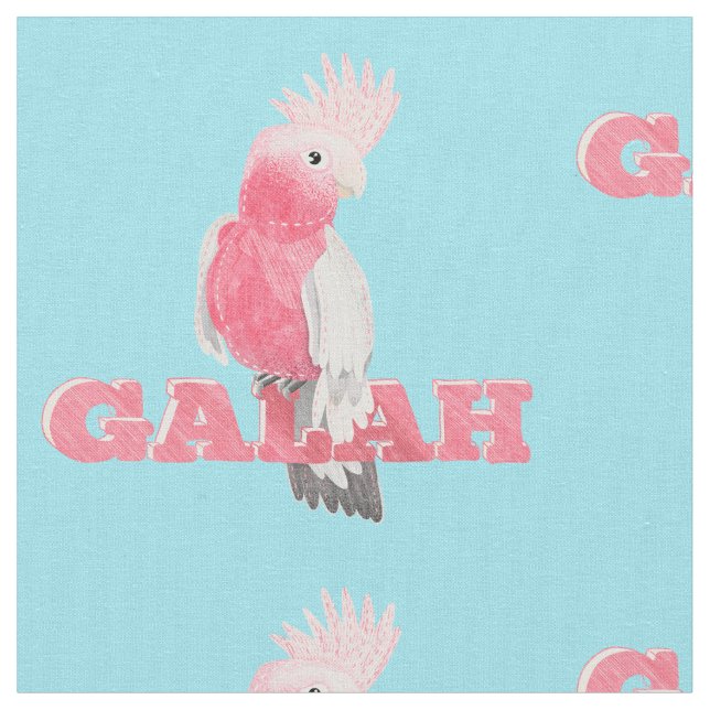 Pink Galah Fabric (Close Up)