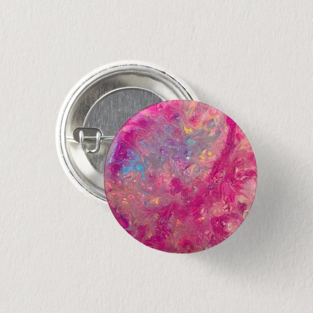 Pink Galaxy badge 1 Inch Round Button (Front & Back)
